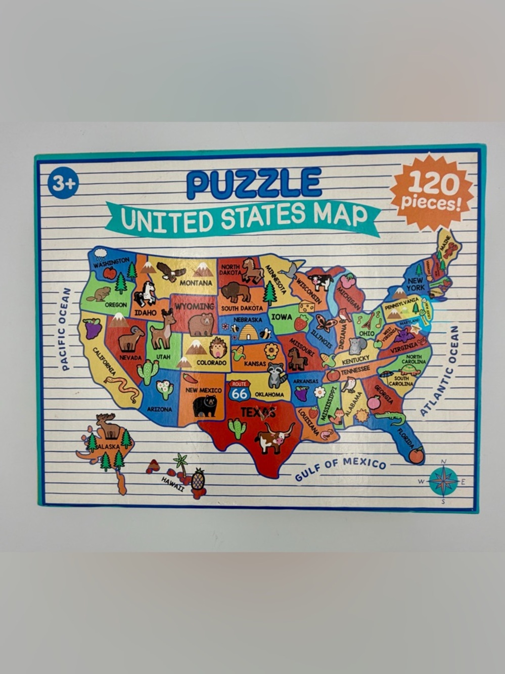 United States Map Puzzle for Kids - Multicolor